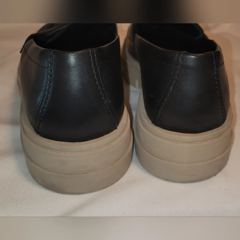 Zara Black Leather Slip-On Loafers Mens Size 45 - Picture 7 of 13